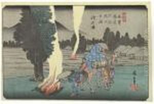 The Sixty-nine Stations Of The Kisokaido by Utagawa or Ando Hiroshige