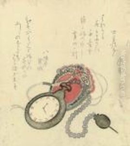 Egoyomi Surimono With A Pocket Watch
