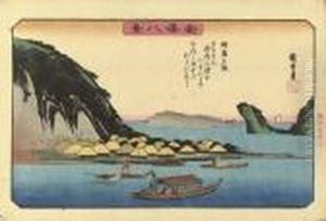 Nojima Yusho (twilight, Nojima) by Utagawa or Ando Hiroshige