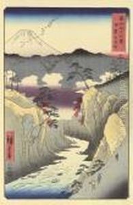 Kai Inume Toge (inume Pass, Kai Province) by Utagawa or Ando Hiroshige