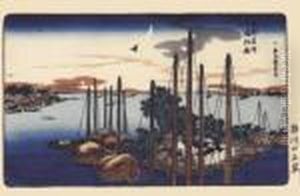 Premier Coucou De L'annee Dans L'ile De Tsukuda by Utagawa or Ando Hiroshige