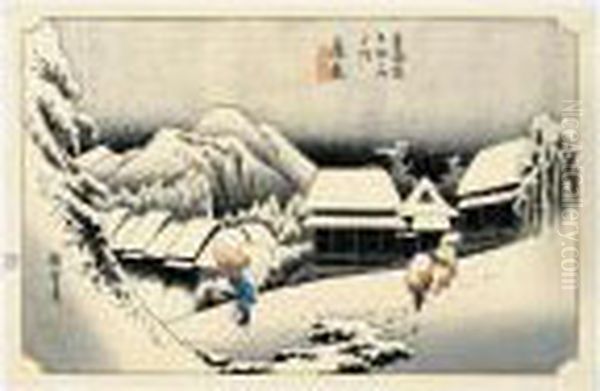 Kambara. Yoru No Yuki. Kambara Sous La Neige, La Nuit - view 1