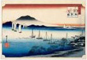 Yabase No Kihan. Le Retour Des Bateaux A Yabase by Utagawa or Ando Hiroshige