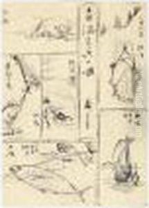 Dessins Preparatoires Pour Une Estampe Harimaze by Utagawa or Ando Hiroshige