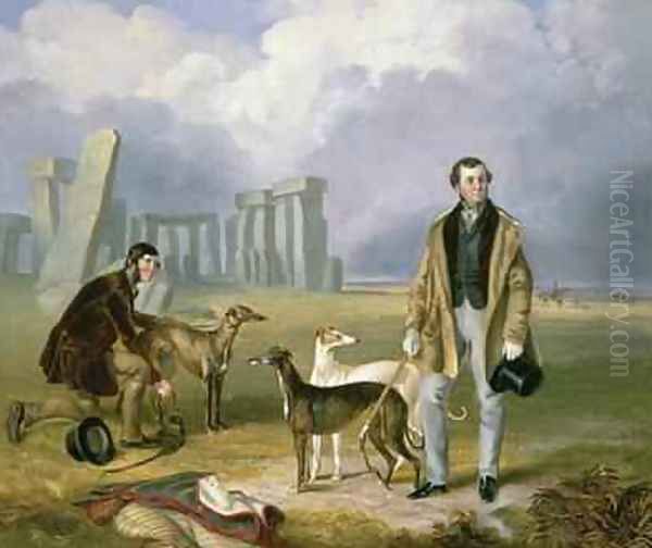 Charles Randell with Greyhounds 1849 - view 1