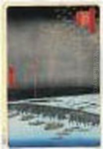 Ryogoku No Hanabi. Feu D'artifice A Ryogoku by Utagawa or Ando Hiroshige