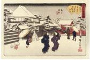 Back Gate Of Kameido Shrine, Tamaya Restaurant