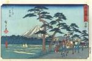 Yoshiwara, Meisho Hidari Fuji by Utagawa or Ando Hiroshige