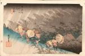 Shono Haku-u (white Rain 
[driving Rain], Shono), From The Seriestokaido Gojusan Tsugi No Uchi 
(the Fifty-three Stations Of Thetokaido) by Utagawa or Ando Hiroshige