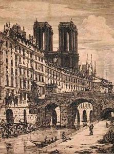 The Little Bridge 1850 by Charles Meryon