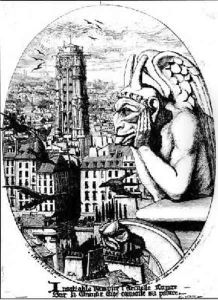 View of the Tour St Jacques and a Gargoyle from Notre Dame 1853 by Charles Meryon