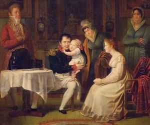 Napoleon I 1769-1821 Marie Louise 1791-1847 and the King of Rome 1811-73 1812 by Alexandre Menjaud