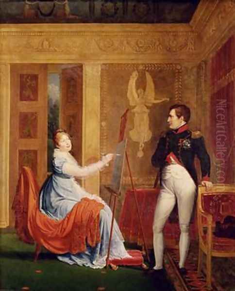 Marie Louise 1791-1847 of Habsbourg Lorraine Painting a Portrait of Napoleon I 1769-1821 - view 1