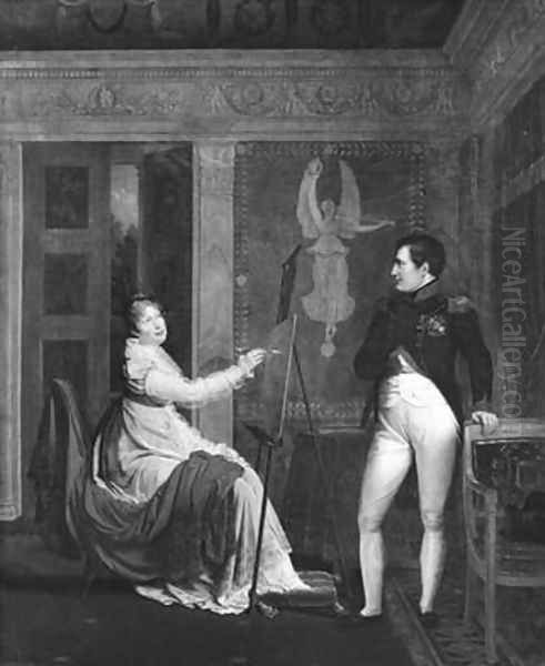 Marie Louise 1791-1847 of Habsbourg Lorraine Painting a Portrait of Napoleon I 1769-1821 2 - view 1