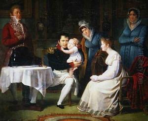 Napoleon I Marie Louise and the King or Rome 1812 by Alexandre Menjaud
