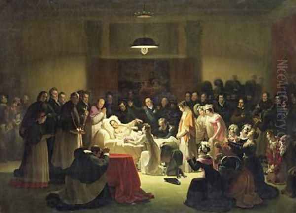 The Last Moments of Charles-Ferdinand of France 1778-1820 in the Administration Room of the Paris Opera House 14th February 1820 1828 - view 1