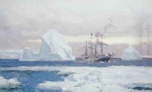 The Argentine Corvette Uruguay in the Antarctic by Eduardo de Martino