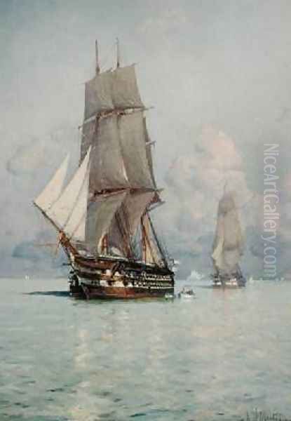 A Squadron o Sail Coming to Anchor - view 1