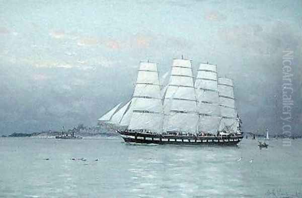 An Outward Bound Ship under Full Sail 1882 - view 1