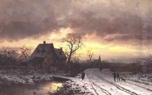 Winter Landscape at Sunset by Ludwig Munthe