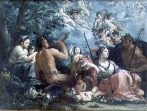 Nymphs Satyrs and Putti by Francesco Monti