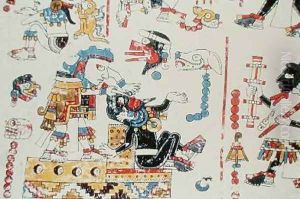 Tecuhtli Great Lord Eight Deer Jaguar Lord Has his Nose Pierced by Mixtec