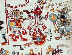 Sacrifice of Unarmed Ten Dog Copal Eagle Tied to a Stone by Mixtec