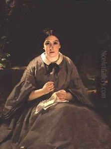 A Lady in Grey 1859 by Daniel Macnee