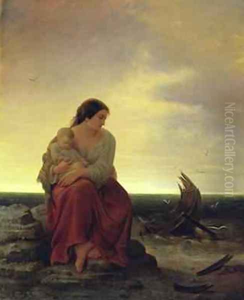 Fishermans Wife Mourning on the Beach - view 1