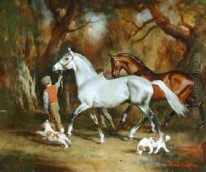 Leading Ponies by H. Raoul Millais