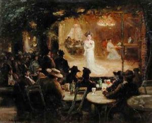 An Open Air Concert Paris 1920 by Thomas William Morley