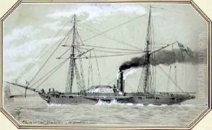 A paddle driven steam warship by William McConnell