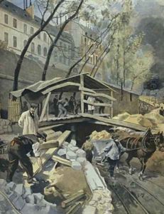 Working on the metropolitan Paris illustration from Le Petit Journal Supplement illustre 14th May 1899 by Tofani, Oswaldo Meaulle, F.L. &