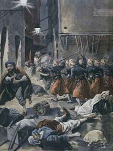 Violent antisemitic riots in Algiers illustration from Le Petit Journal February 1898