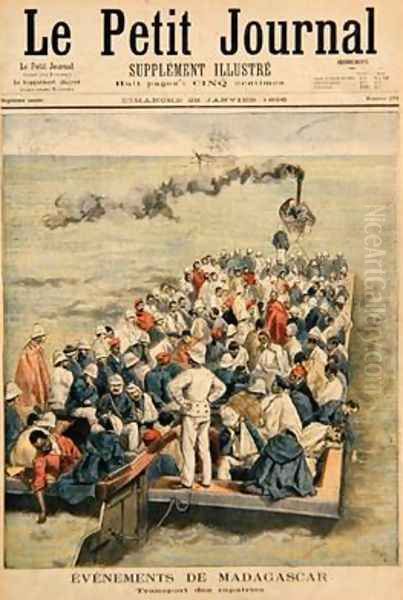 Events in Madagascar The Repatriation of French troops illustration from Le Petit Journal 20th January 1896 - view 1