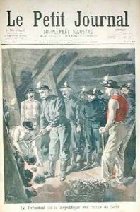 Felix Faure 1841-99 President of the Republic in the Mines at Lens from Le Petit Journal 11th december 1898 by Tofani, Oswaldo Meaulle, F.L. &
