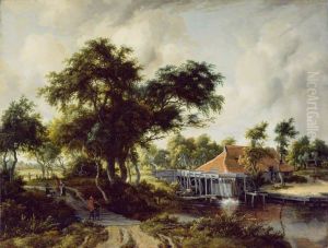 A Watermill by Meindert Hobbema