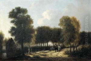 Waldlandschaft Mit Zwei Jagern Waldlandschaft Mit Zwei Jagern