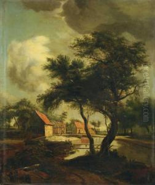 Landschaft Mit Gehoft Am Teich. - view 1