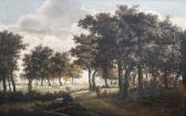 Promeneurs Sous Les Grands Arbres - view 1