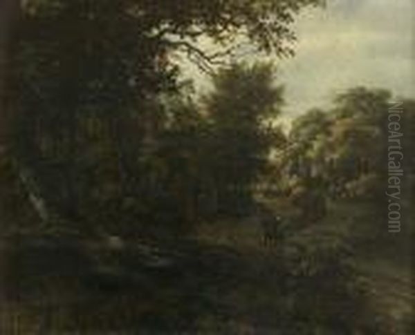 Paysage De Foret Et Promeneurs - view 1