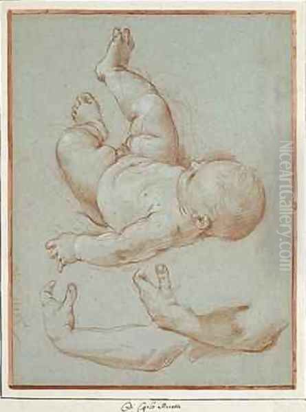 The Infant Romulus and two studies of a mans left arm - view 1