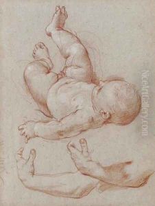 The infant Romulus and two studies of a man's left arm