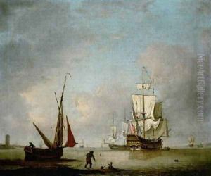 A Frigate in Calm Water