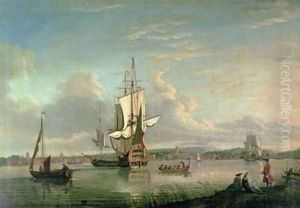 Gunship on the Thames off Woolwich by Thomas Mellish