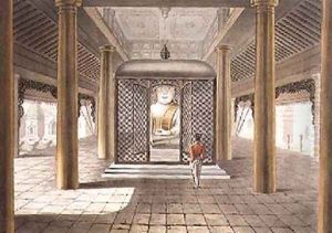 A soldier standing in a Rangoon temple engraved by George Hunt 1825 2 by Joseph Moore