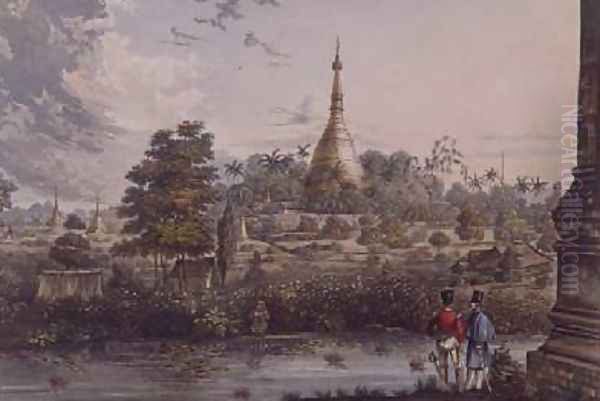 View of the Great Dagon Pagoda at Rangoon from the West - view 1