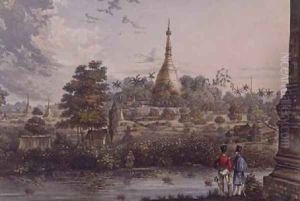 View of the Great Dagon Pagoda at Rangoon from the West