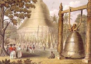 Scene upon the Terrace of the Great Dagon Pagoda at Rangoon