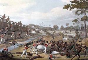 Rangoon The Storming of one of the Principal Stockades on July 8th 1824